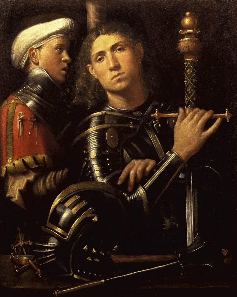 Warrior with Groom by Giorgione — Oil Painting Reproduction