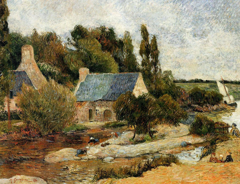 Washerwomen at Pont-Aven by Paul Gauguin — Oil Painting Reproduction