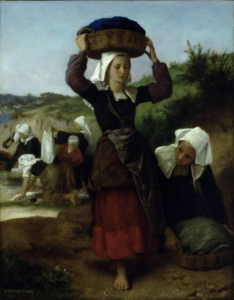 Washerwomen of Fouesnant by William-Adolphe Bouguereau — Oil Painting Reproduction