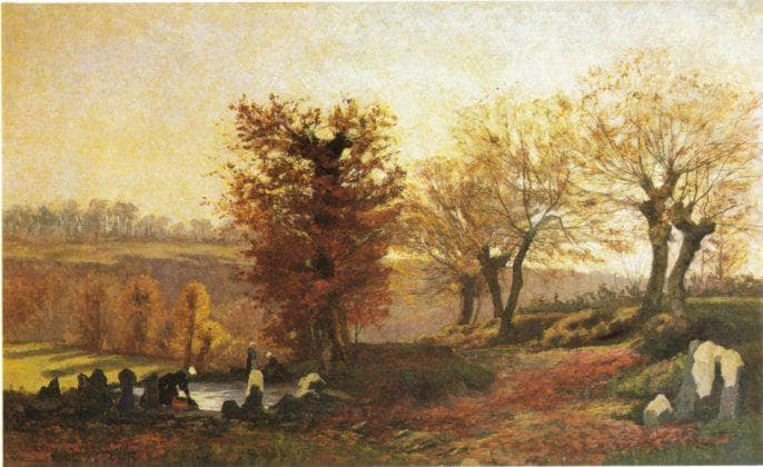 Washing Pond, Bretagne by Kitty Lange Kielland — Oil Painting Reproduction