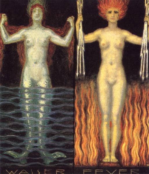 Water and Fire by Franz Stuck — Oil Painting Reproduction