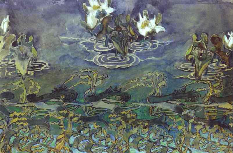 Water Lilies by Mikhail Vrubel — Oil Painting Reproduction