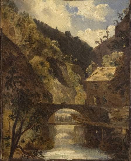 Water Mill, Thiers by Theodore Rousseau — Oil Painting Reproduction