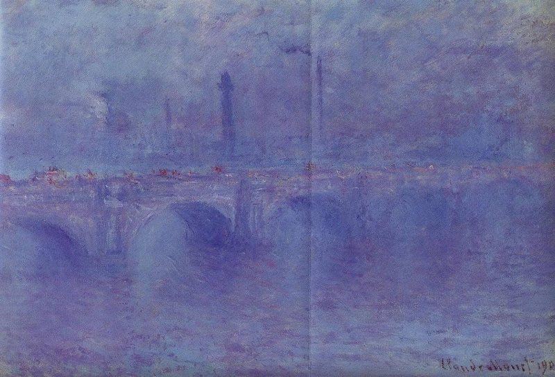 Waterloo Bridge, Effect of Fog by Claude Monet — Oil Painting Reproduction