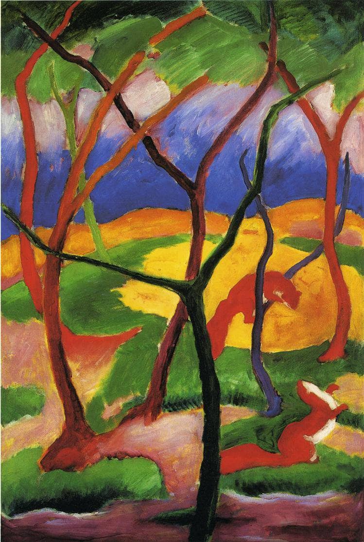 Weasels Playing by Franz Marc — Oil Painting Reproduction