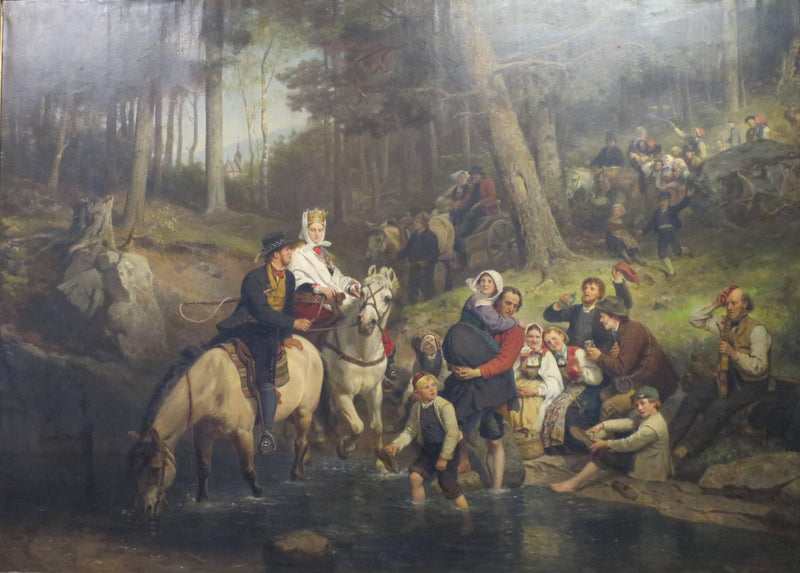 Wedding Procession through the Forest by Adolph Tidemand — Oil Painting Reproduction