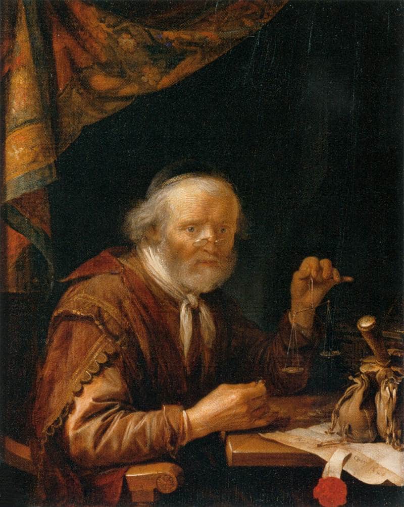 Weighing Gold by Gerrit Dou — Oil Painting Reproduction