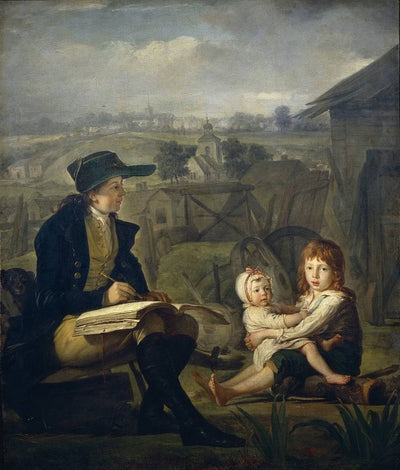 Werther drawing children in entryway
