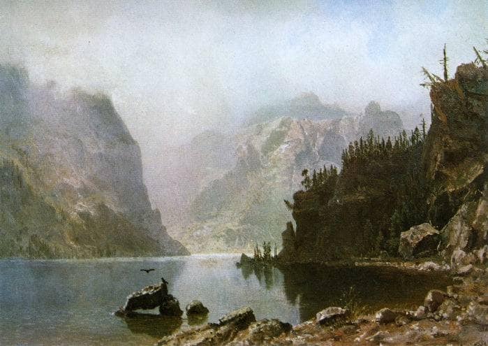 Western Landscape by Albert Bierstadt — Oil Painting Reproduction