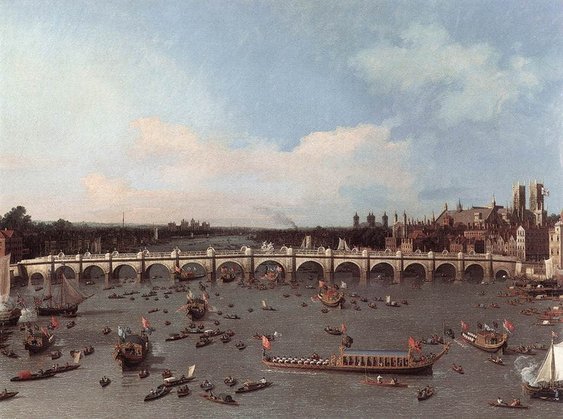 Westminster Bridge from the north on Lord Mayor's Day by Canaletto — Oil Painting Reproduction