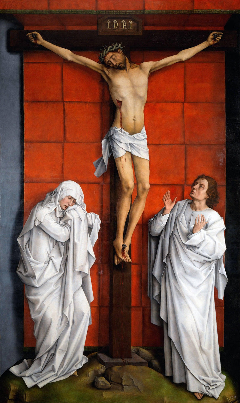 Christ on the Cross with Mary and St. John by Rogier van der Weyden — Oil Painting Reproduction