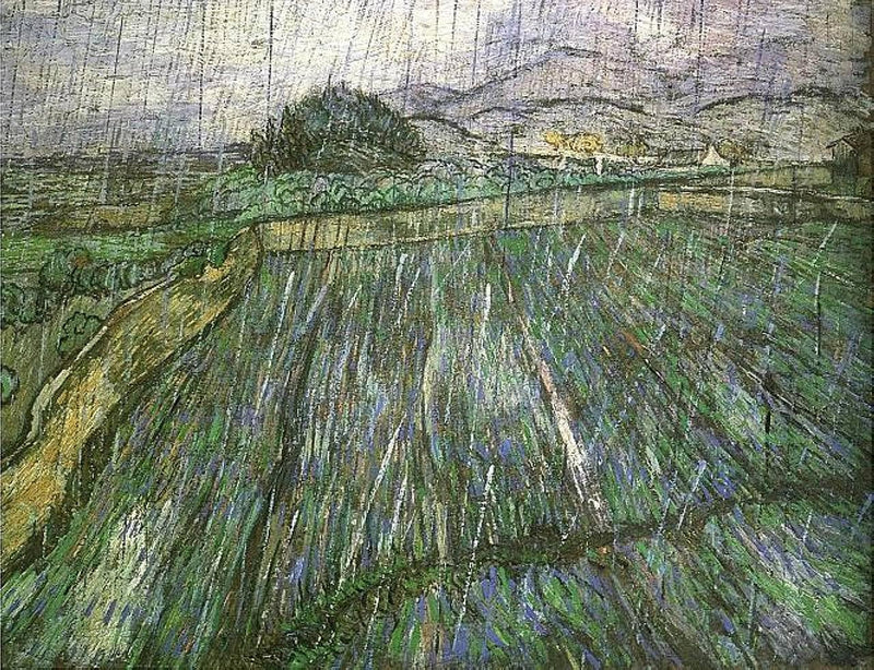 Wheat Field in Rain by Vincent van Gogh — Oil Painting Reproduction