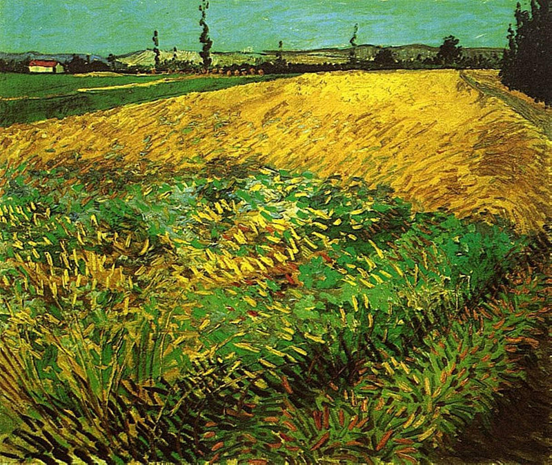 Wheat Field with the Alpilles Foothills in the Background by Vincent van Gogh — Oil Painting Reproduction