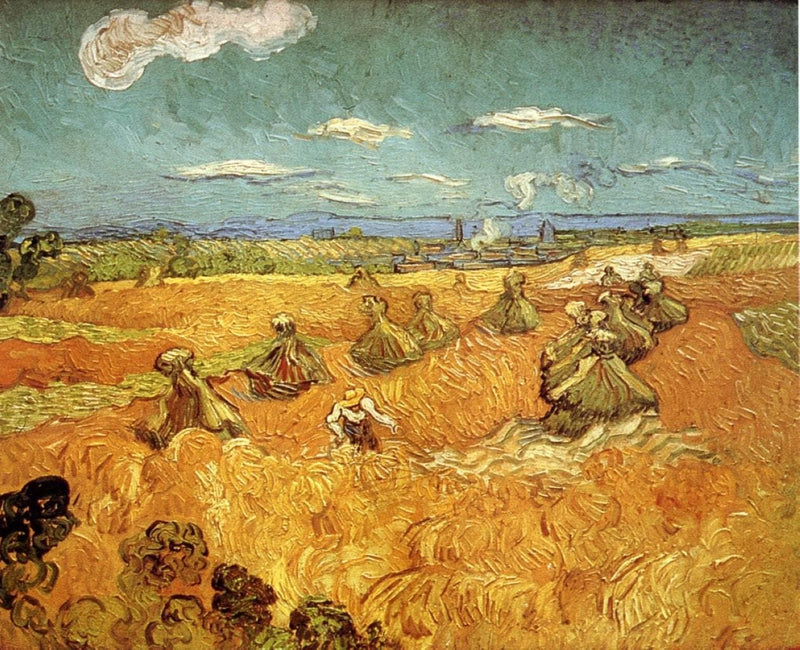 Wheat Stacks with Reaper by Vincent van Gogh — Oil Painting Reproduction