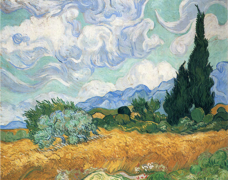 Wheatfield with cypress tree by Vincent van Gogh — Oil Painting Reproduction
