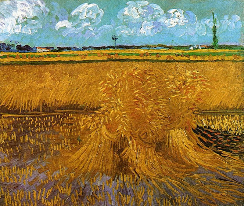 Wheatfield with Sheaves by Vincent van Gogh — Oil Painting Reproduction
