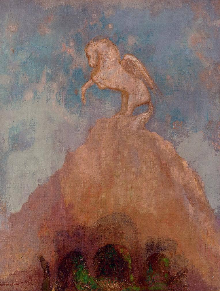 White Pegasus by Odilon Redon — Oil Painting Reproduction