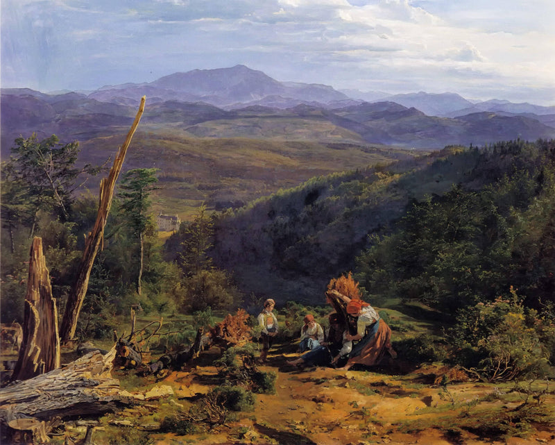 Wienerwald landscape with Wildegg castle by Ferdinand Georg Waldmüller — Oil Painting Reproduction