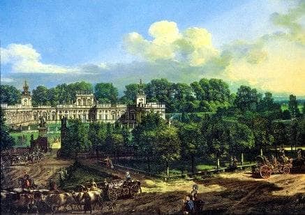 Wilanów Palace seen from the entrance by Bernardo Bellotto — Oil Painting Reproduction