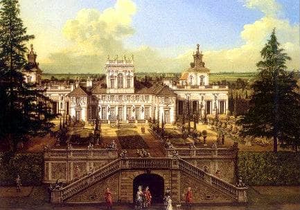 Wilanów Palace seen from the garden by Bernardo Bellotto — Oil Painting Reproduction