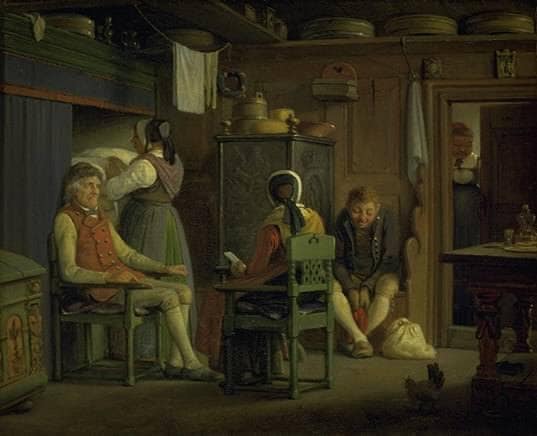 A suitor's mother speaks her son's case by Wilhelm Marstrand — Oil Painting Reproduction