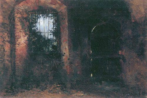 Cellar Window in Heidelberger Schloß by Wilhelm Trübner — Oil Painting Reproduction