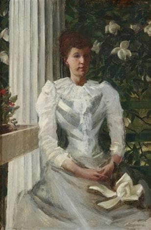 Victorian Woman in White by William de Leftwich Dodge — Oil Painting Reproduction