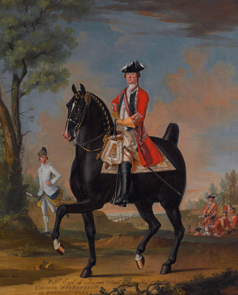 William Kerr, 4th Marquess of Lothian on a Charger by David Morier — Oil Painting Reproduction