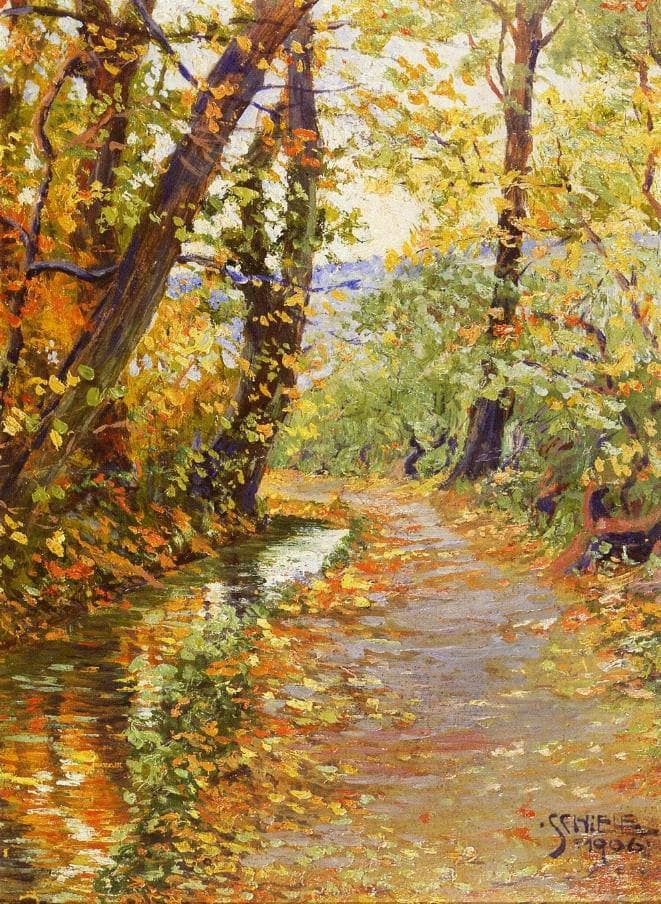 Winding Brook by Egon Schiele — Oil Painting Reproduction