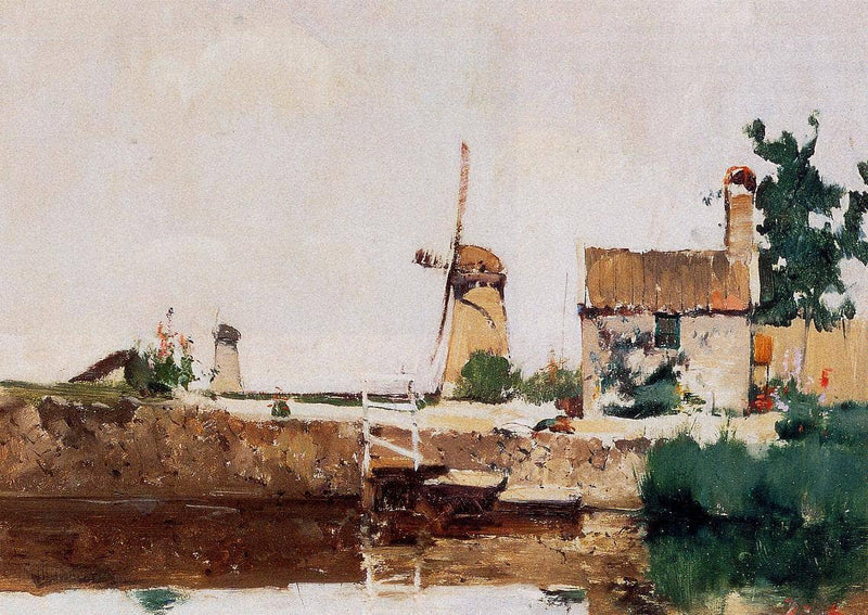 Windmills, Dordrecht by John Henry Twachtman — Oil Painting Reproduction