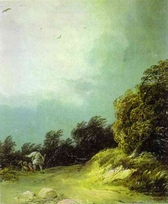 Windy Day by Mikhail Lebedev — Oil Painting Reproduction