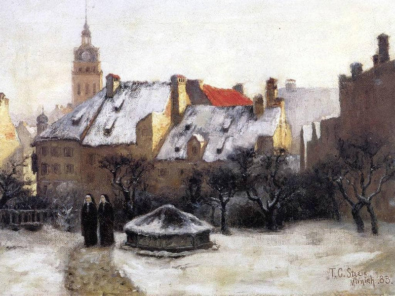 Winter Afternoon Old Munich by T. C. Steele — Oil Painting Reproduction