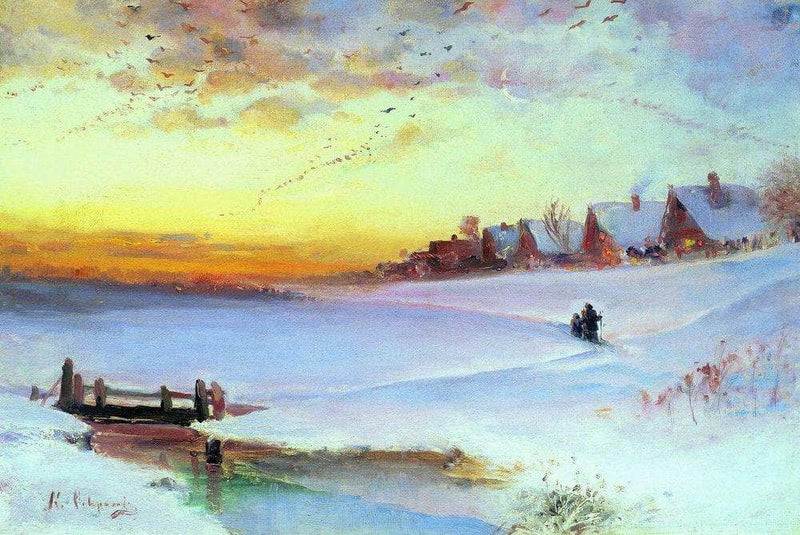 Winter Landscape (Thaw) by Aleksey Savrasov — Oil Painting Reproduction