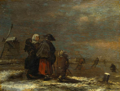 Winter Landscape with a Windmill in study