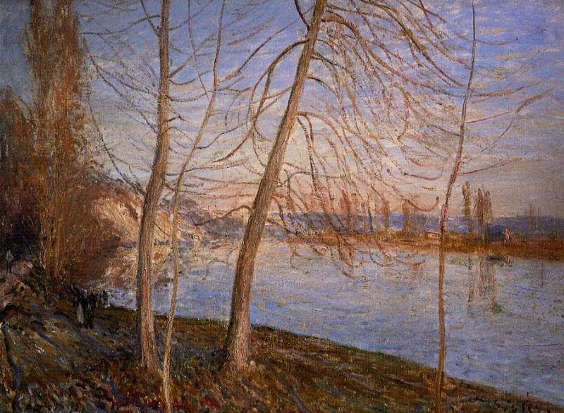 Winter Morning Veneux by Alfred Sisley — Oil Painting Reproduction
