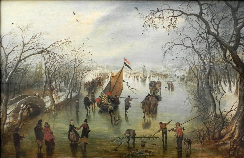 Winter Scene by Adriaen van de Venne — Oil Painting Reproduction