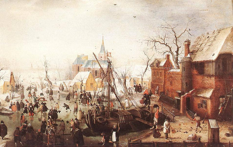 Winter Scene at Yselmuiden by Hendrick Avercamp — Oil Painting Reproduction