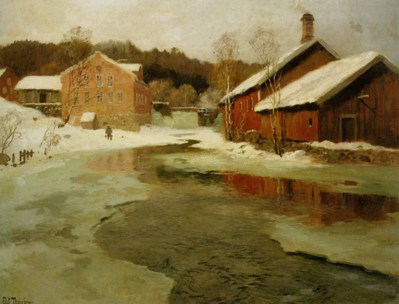 Winter by Frits Thaulow — Oil Painting Reproduction
