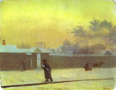 Wintry Street on Vasilievsky Island, St. Petersburg in kitchen