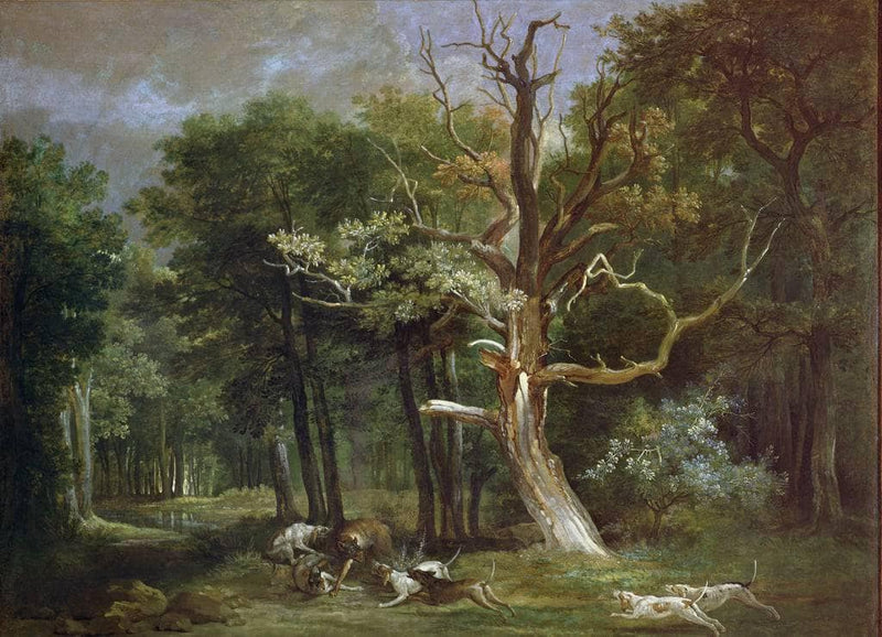 Wolf Hunt in the Forest of Saint-Germain by Jean-Baptiste Oudry — Oil Painting Reproduction