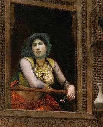 Woman at a Balcony by Jean-Leon Gerome — Oil Painting Reproduction