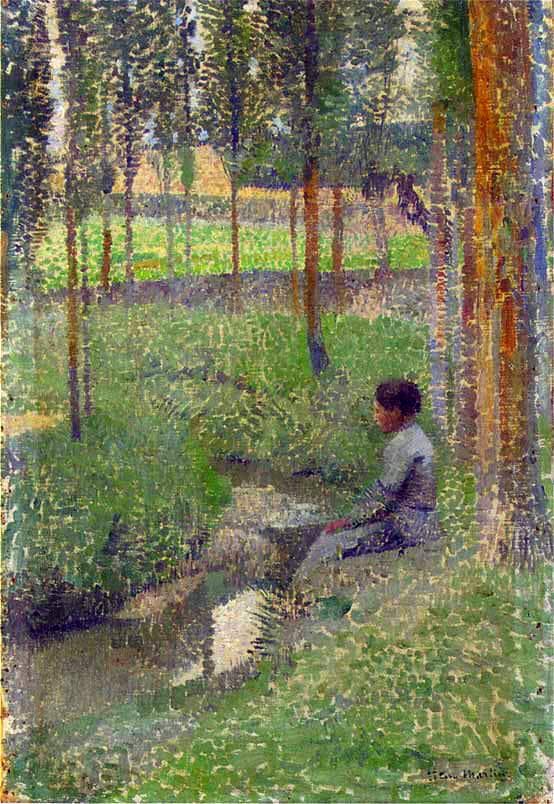 Woman at Edge of Forest by Henri Martin — Oil Painting Reproduction