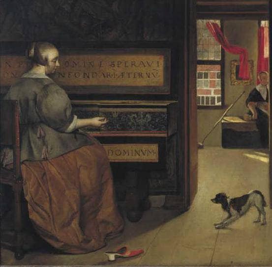 Woman at the Virginals by Gabriel Metsu — Oil Painting Reproduction