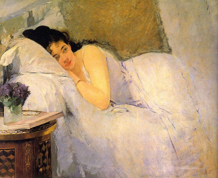 Woman Awakening by Eva Gonzales — Oil Painting Reproduction
