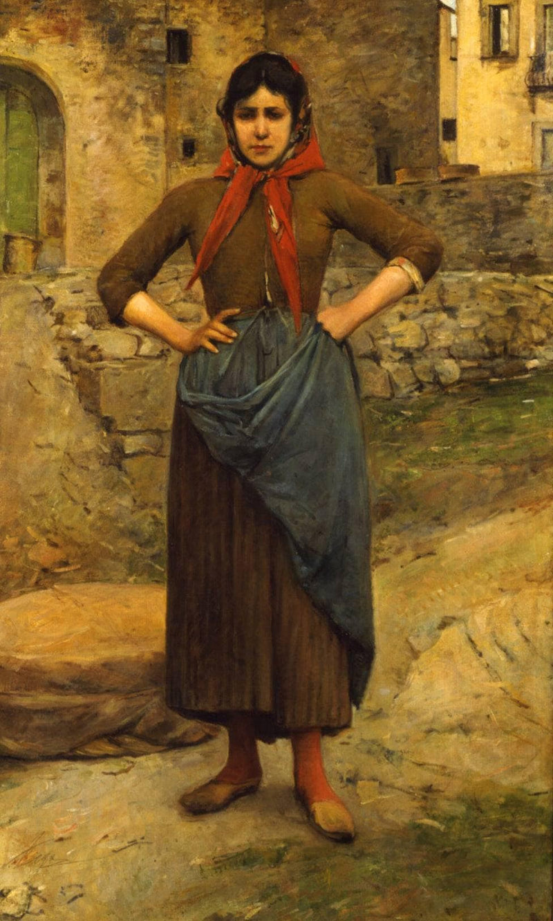 Woman from Gabbro standing by Silvestro Lega — Oil Painting Reproduction