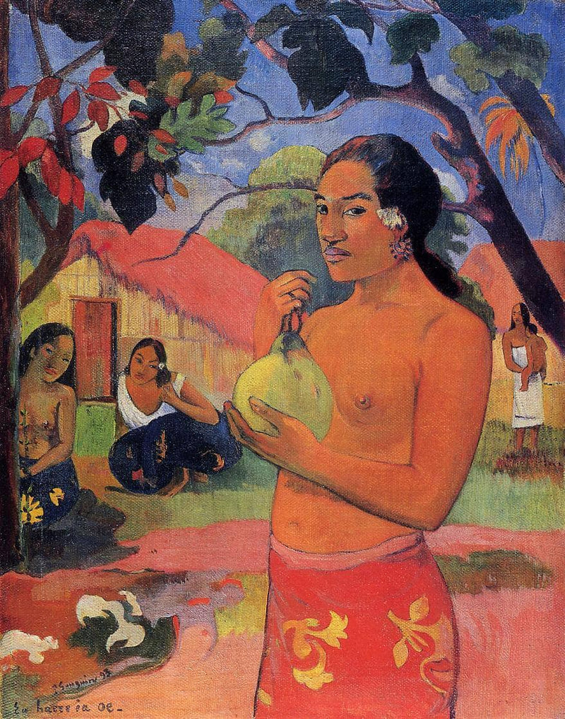 Woman Holding a Fruit by Paul Gauguin — Oil Painting Reproduction