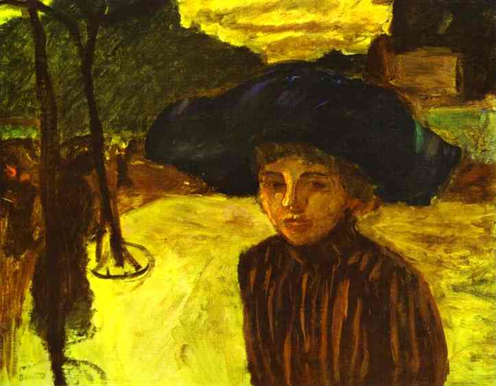 Woman in a Blue Hat by Pierre Bonnard — Oil Painting Reproduction