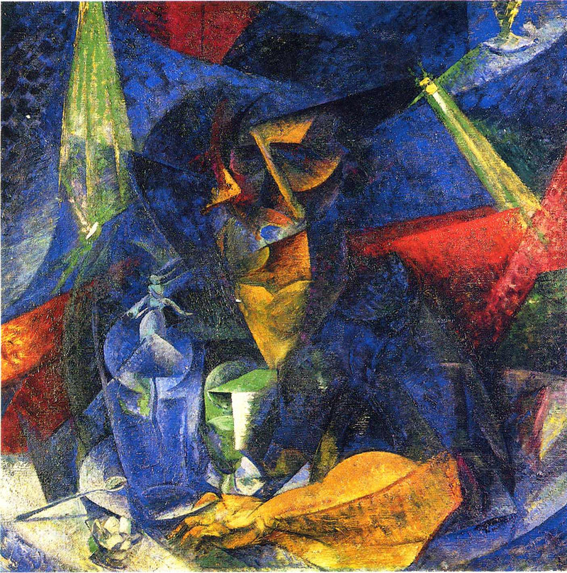 Woman in a Café: Compenetrations of Lights and Planes by Umberto Boccioni — Oil Painting Reproduction