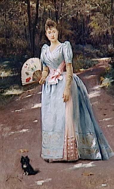 Woman in a Garden by Julius LeBlanc Stewart — Oil Painting Reproduction