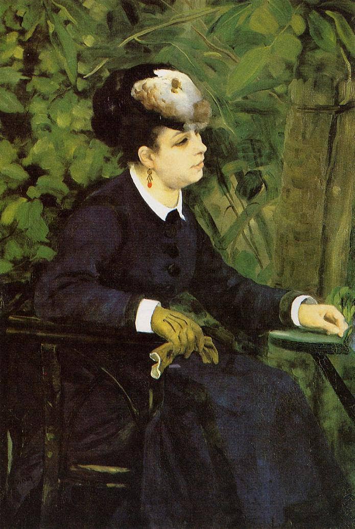 Woman in a Garden (Woman with a Seagull) by Pierre-Auguste Renoir — Oil Painting Reproduction